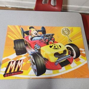Disney Mickey Mouse Yellow and Red Racing Puzzle